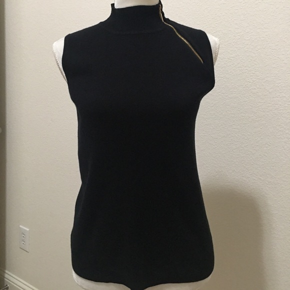 Black Sleeveless Mock Turtleneck - Picture 1 of 6
